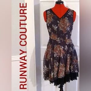 (BX80) SALE! Runway Couture Dress Sz.S Gently Worn Fully Lined